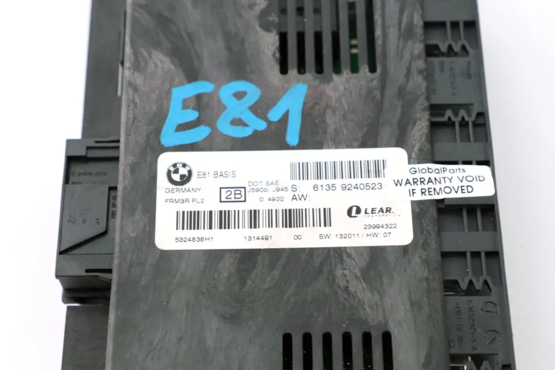 BMW 1 Series E81 Footwell Light Module Control Unit ECU BASIS PL2 FRM3R - SKU 9240523 - Part number 9240523