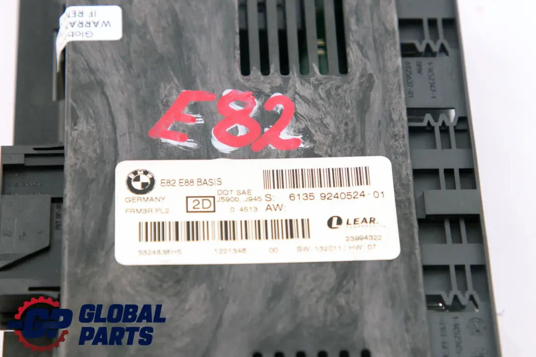 BMW E82 Footwell Light Module Control Unit ECU BASIS PL2 FRM3R - SKU 9240524-1 - Part number 9240524