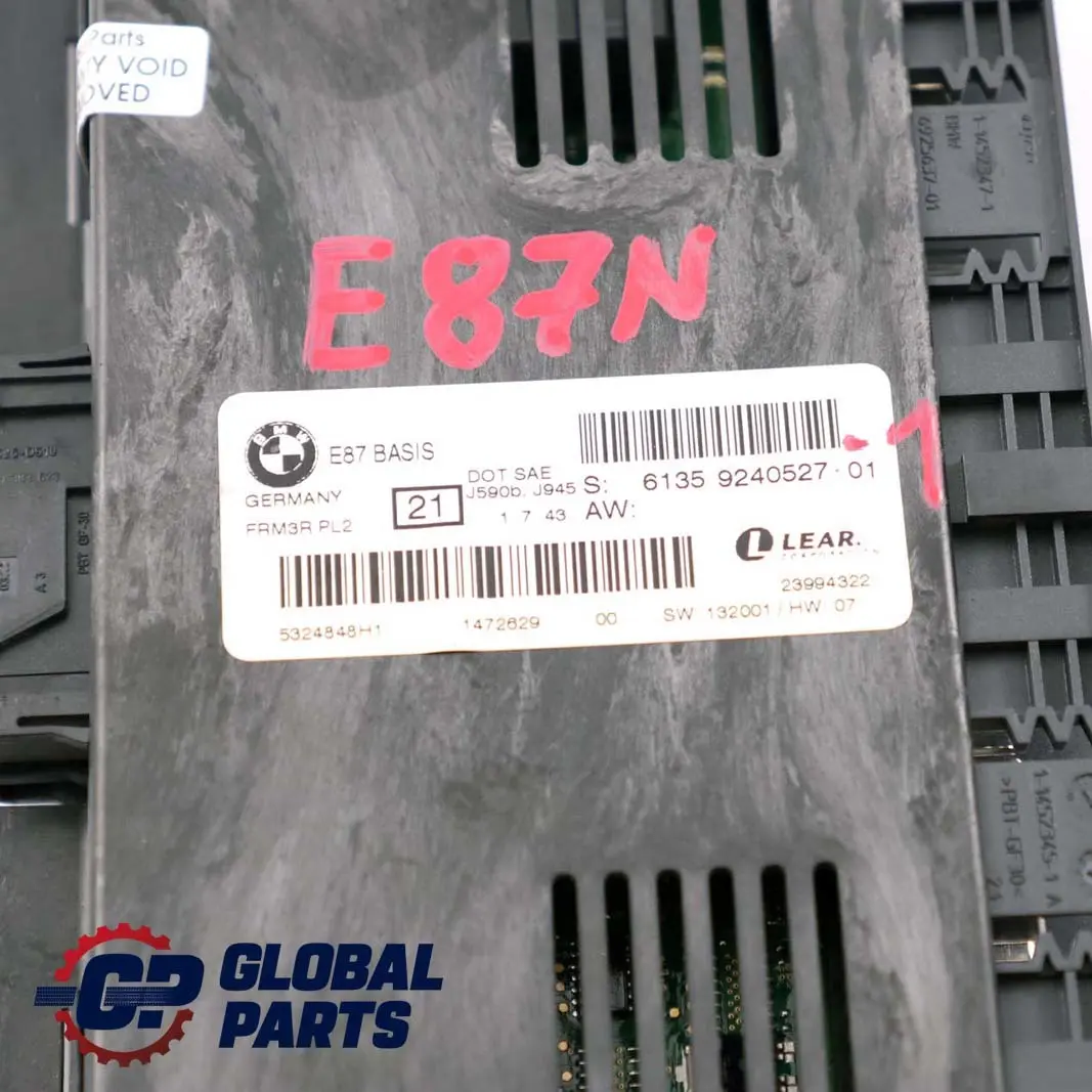 BMW E87 LCI Modulo Luce Vano Piedi ECU BASIS PL2 FRM3R Lear - SKU 9240527-1 - Numero di parte 9240527