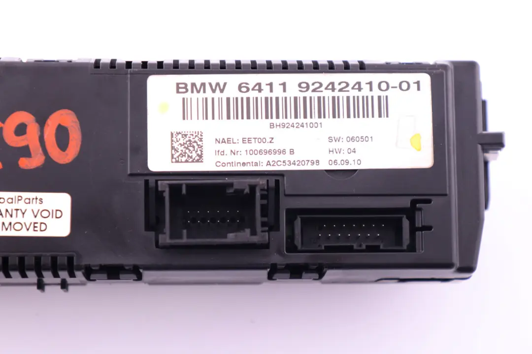 BMW E81 E87 E90 E91 E92 Control Automático del Aire Acondicionado - SKU 9242410 - Número de pieza 9242410