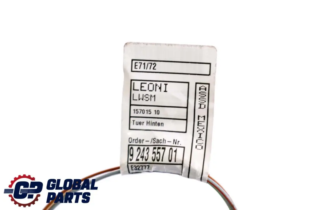 BMW X6 Series E71 Cable Loom Door Rear Left Right N/O/S Wiring Harness - SKU 9243559 - Part number 9243557