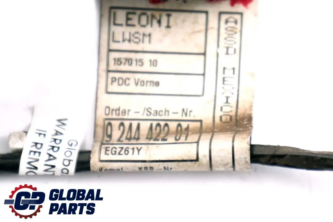 BMW X5 E70 LCI Câblage Faisceau Câbles PDC Pare-Chocs Avant Kit - SKU 9244422 - Numéro de pièce 9244422