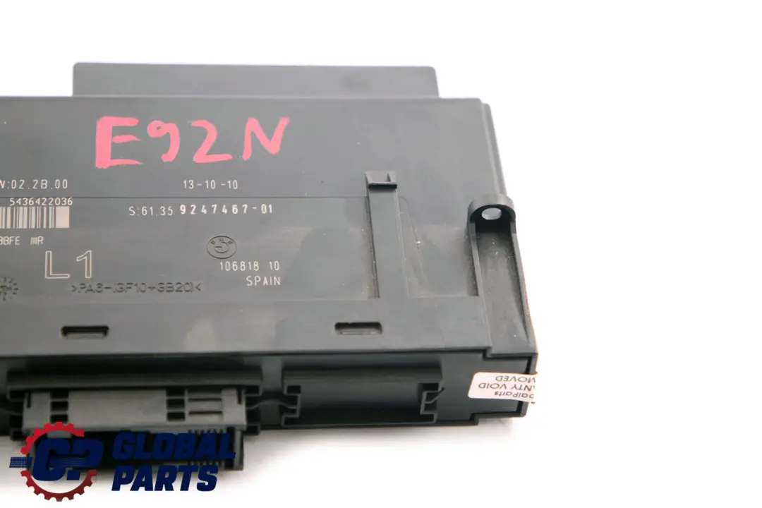 BMW 3 Series E92 LCI Body Control Module Unit PL2RR JBBFE L1 6135 - SKU 9247467-1 - Part number 9247467