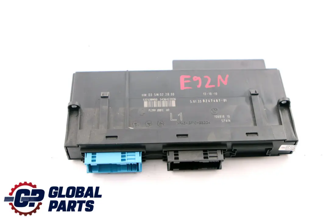 BMW 3 Series E92 LCI Body Control Module Unit PL2RR JBBFE L1 6135 - SKU 9247467-1 - Part number 9247467