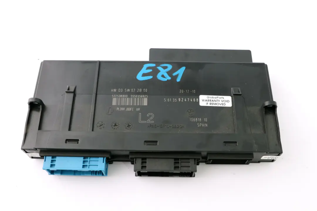  *BMW 1 er E81 Karosseriesteuergerät L2 PL2RR JBBFE IIIR Anschlussdose - SKU 9247468 - Teilenummer 9247468