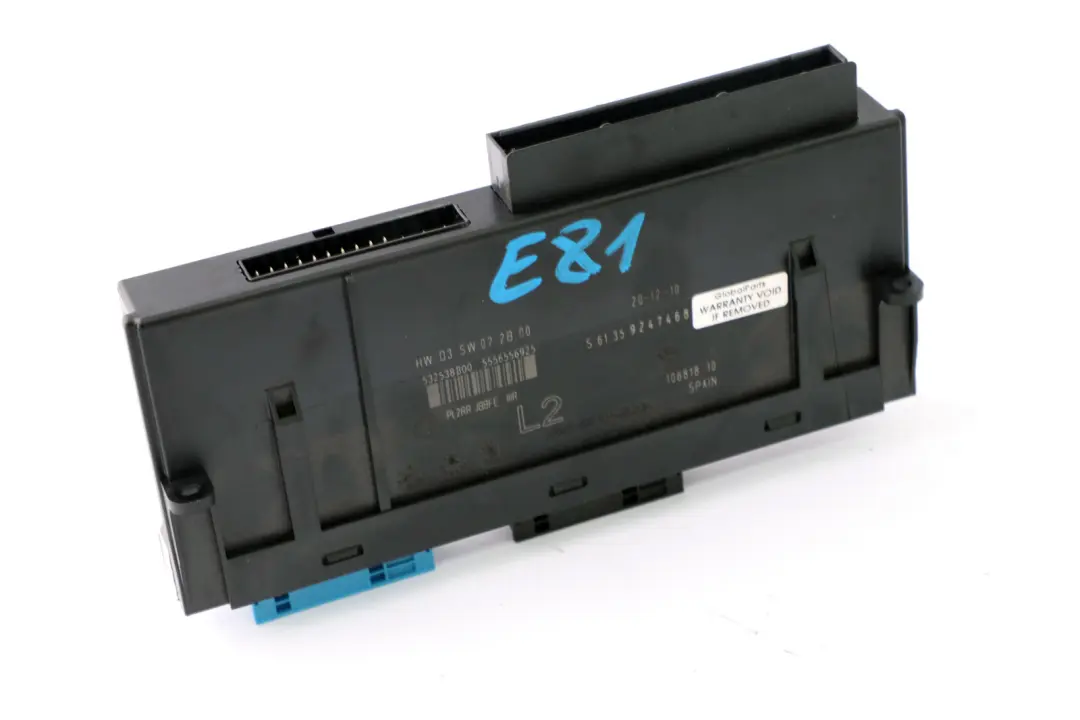  *BMW 1 er E81 Karosseriesteuergerät L2 PL2RR JBBFE IIIR Anschlussdose - SKU 9247468 - Teilenummer 9247468