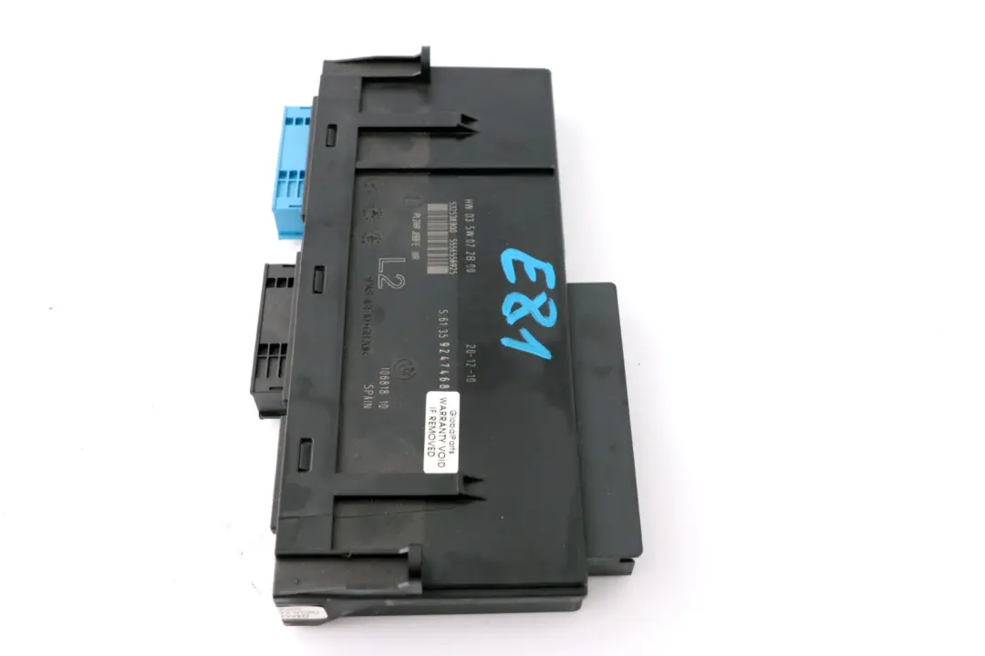 Body Control Module ECU L2 PL2RR JBBFE III Junction Box to BMW 1 Series E81 with Part number 9247468 BMW 1 Series E81 Body Control Module ECU L2 PL2RR JBBFE III Junction Box - SKU 9247468 - Part number 9247468