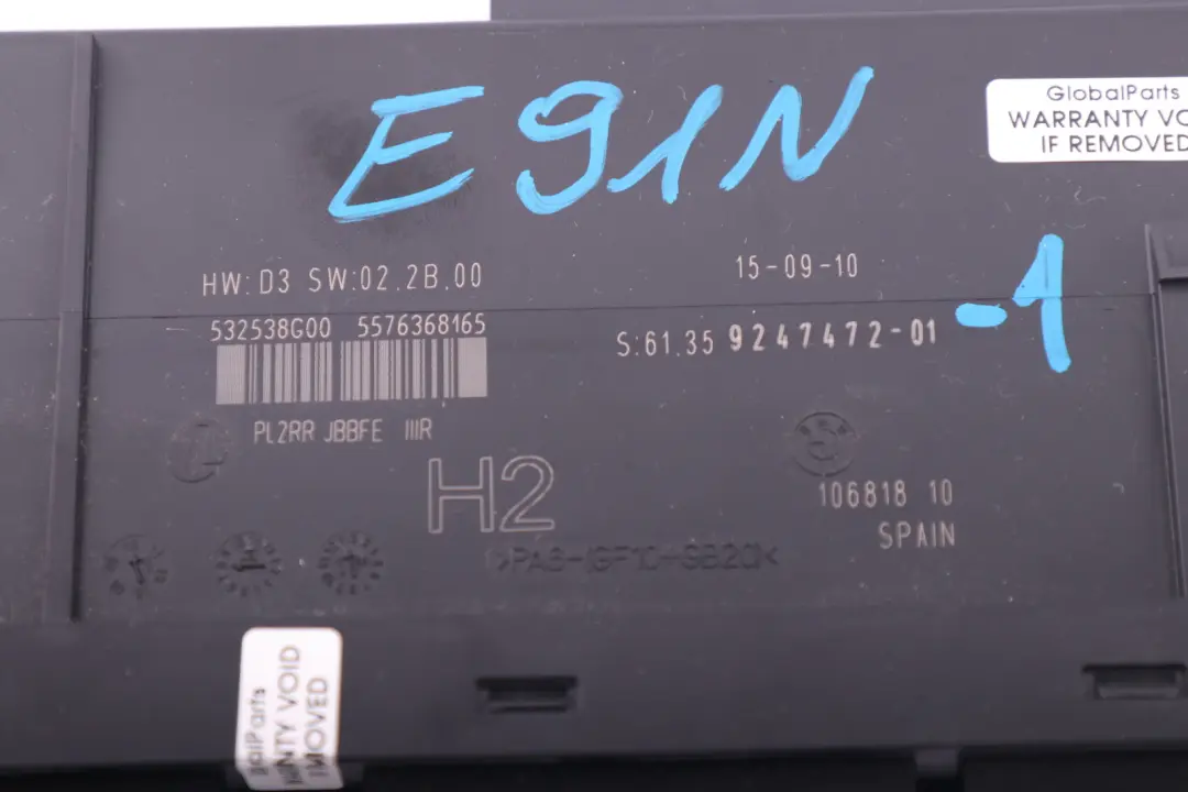ECU Módulo de Control del Cuerpo Caja de Conexiones H2 para BMW E91N LCI con número de pieza 9247472 BMW E91N LCI ECU Módulo de Control del Cuerpo Caja de Conexiones H2 - SKU 9247472-1 - Número de pieza 9247472