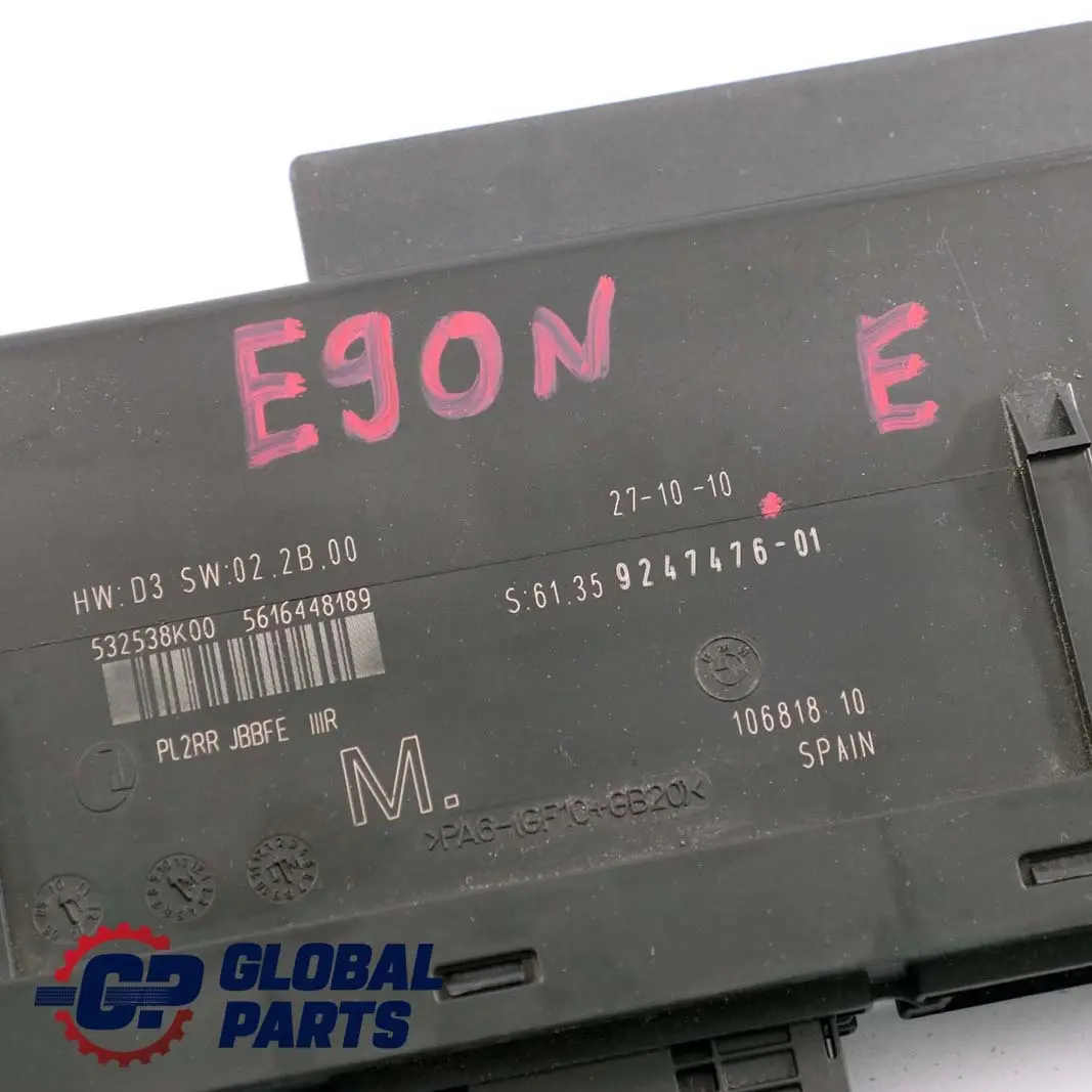 ECU Body Control Module M Anschlussdose PL2RR JBBFE IIIR für BMW 3 E90 LCI mit Teilenummer 9247476 BMW 3 E90 LCI ECU Body Control Module M Anschlussdose PL2RR JBBFE IIIR - SKU 9247476 - Teilenummer 9247476