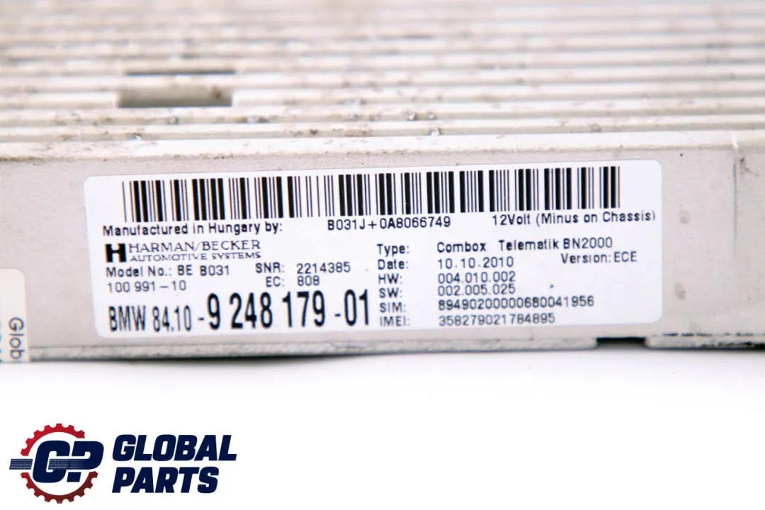 Combox Telematics Module BMW E81 E87 E90 E91 LCI - SKU 9248179 - Part number 9257161
