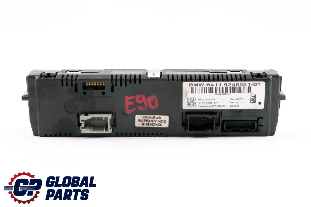 BMW E81 E87 E90 E91 E92 Automatic Air Conditioning Control - SKU 9248581 - Part number 9242410