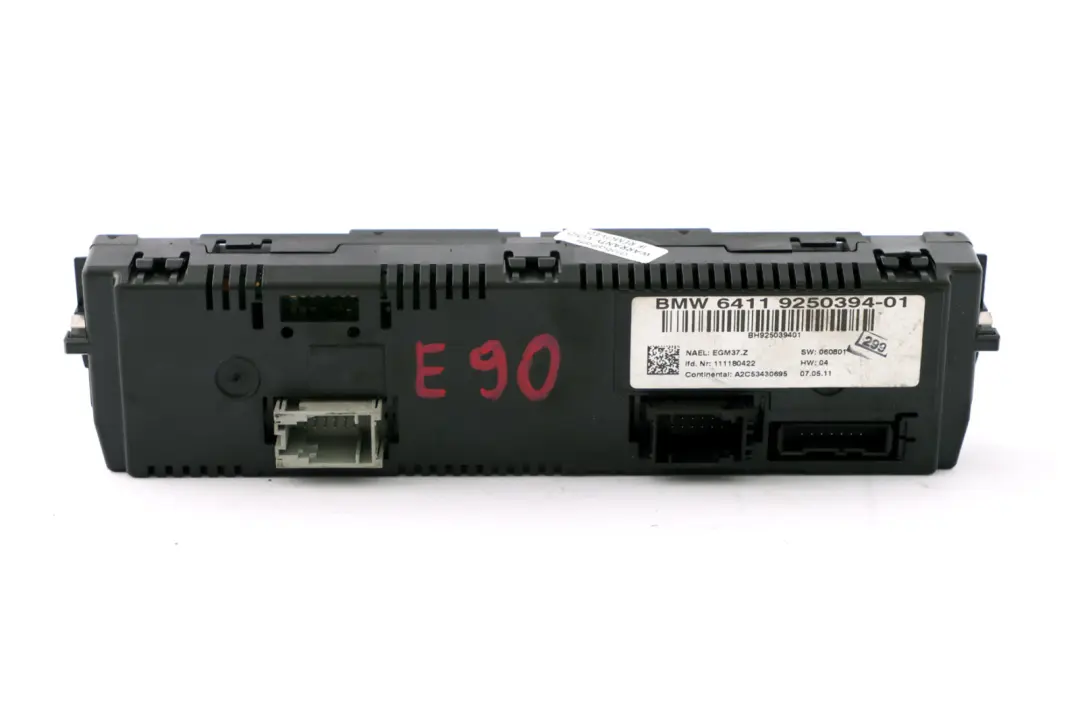 BMW E81 E87 E90 E91 E92 Bedienteil Climatizzatore Automatico - SKU 9250394 - Numero di parte 9250394