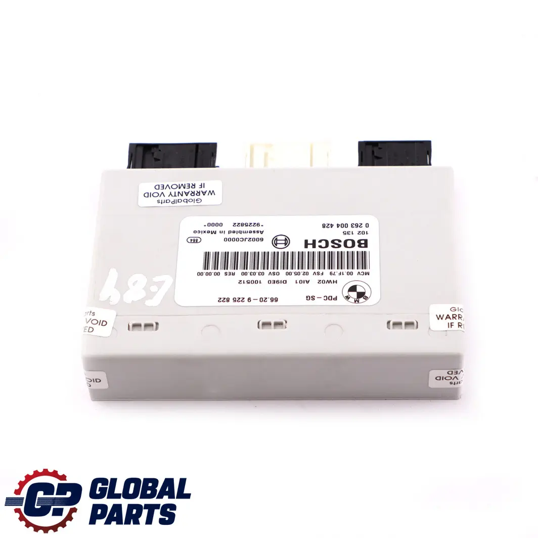 PDC Sensor Einparken Steuermodul Einheit ECU 9225822 für BMW X1 E84 mit Teilenummer 9252636 BMW X1 E84 PDC Sensor Einparken Steuermodul Einheit ECU 9225822 - SKU 9252636 - Teilenummer 9252636