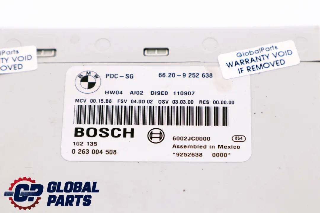 Centralina dei Sensori di Parcheggio PDC per BMW E81 E82 E87 E88 E90 E91 E92 E93 con numero di parte 9252638 BMW E81 E82 E87 E88 E90 E91 E92 E93 Centralina dei Sensori di Parcheggio PDC - SKU 9252638 - Numero di parte 9252638