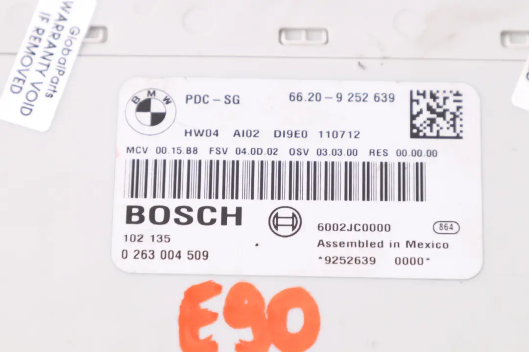 Appareil de Commande Pdc Actif pour BMW E81 E84 E87 E90 E91 à propos du numéro de pièce 9252639 BMW E81 E84 E87 E90 E91 Appareil de Commande Pdc Actif - SKU 9252639 - Numéro de pièce 9252639