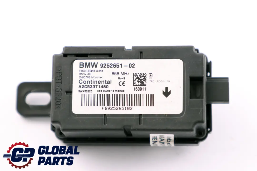 Radio Remote Control Receiver 868 MHZ BMW 1 2 3 Series F20 F21 F22 F30 - SKU 9252651 - Part number 9252651