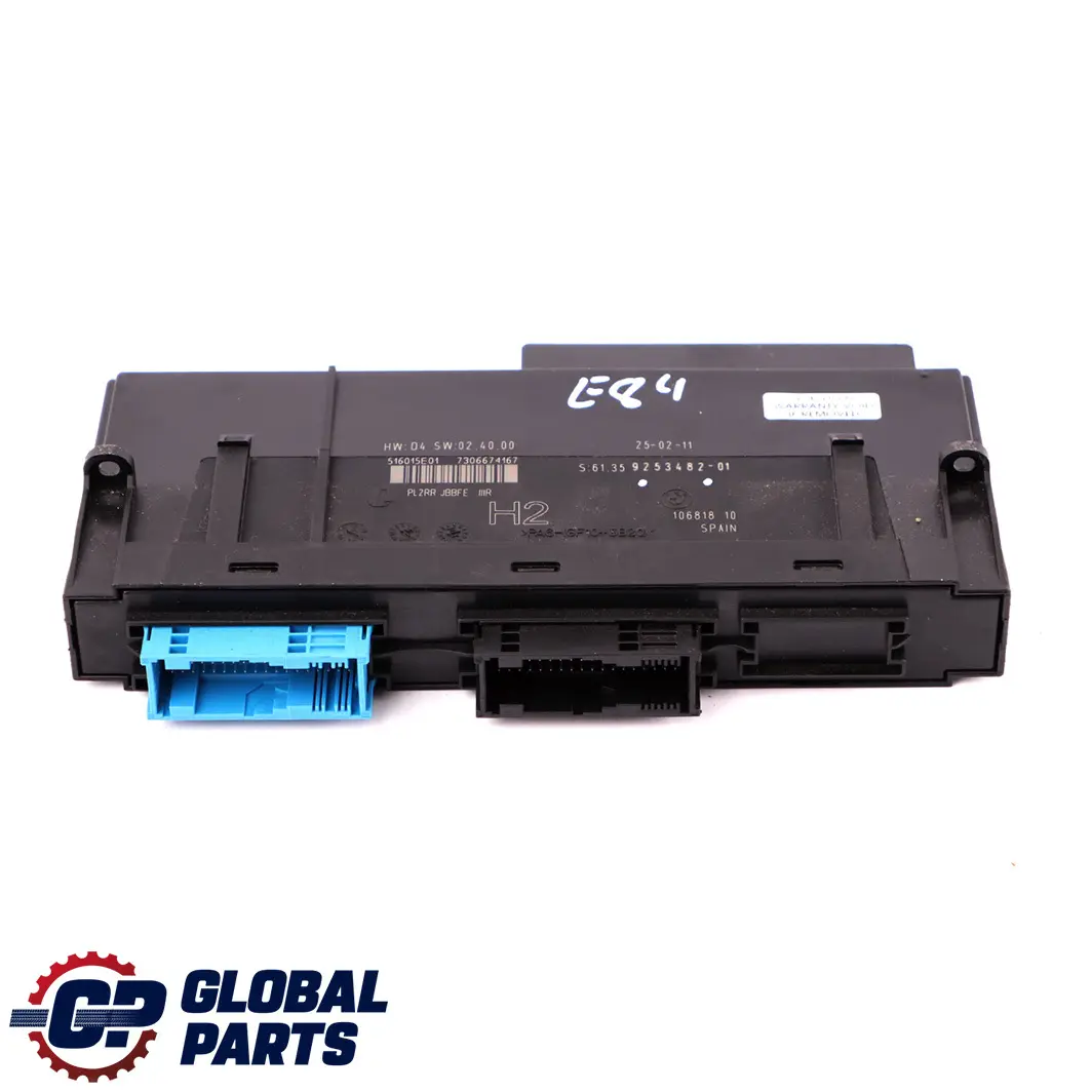 BMW E84 ECU Módulo Control Carrocería H2 PL2RR JBBFE IIIR Caja Unión - SKU 9253482 - Número de pieza 9253482