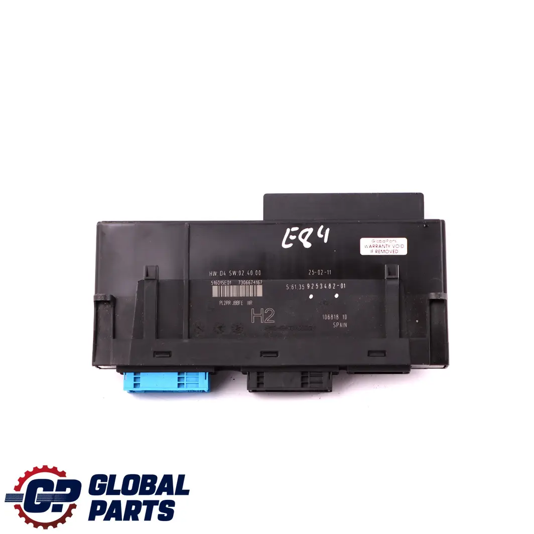 BMW E84 ECU Módulo Control Carrocería H2 PL2RR JBBFE IIIR Caja Unión - SKU 9253482 - Número de pieza 9253482