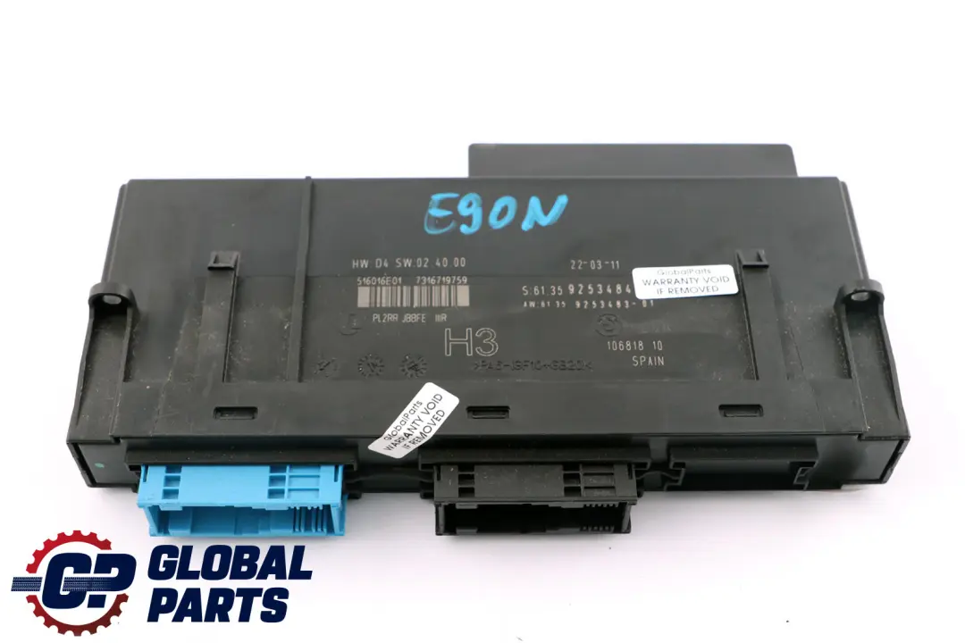 BMW 3 Series E90 LCI ECU Body Control Module H3 Junction Box 6135 - SKU 9253484 - Part number 9253484