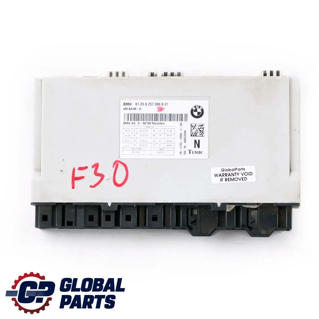 BMW F10 F11 F20 F21 F22 F30 F31 Módulo de Control Asiento Delantero ECU - SKU 9257098 - Número de pieza 9257098