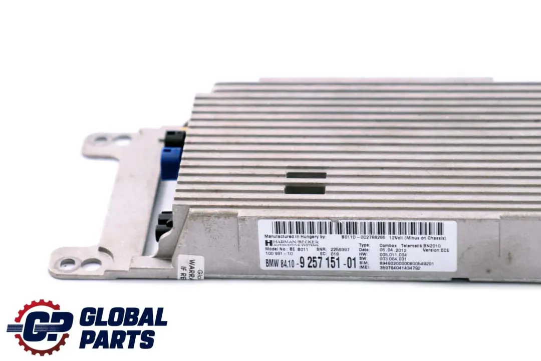 Module Télématique Bluetooth Combox pour BMW F20 F21 F30 F31 à propos du numéro de pièce 9257151 BMW F20 F21 F30 F31 Module Télématique Bluetooth Combox - SKU 9257151 - Numéro de pièce 9257151