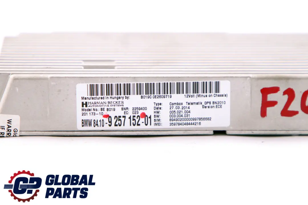 BMW 1 2 3 5 Series F10 F20 F22 F30 Combox Telematics Gps Module - SKU 9257152 - Numéro de pièce 9257162