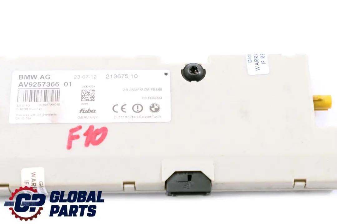Aerial Antenna Amplifier Diversity 868 MHZ to BMW 5 7 Series F01 F10 LCI with Part number 9257366 BMW 5 7 Series F01 F10 LCI Aerial Antenna Amplifier Diversity 868 MHZ - SKU 9257366 - Part number 9257366