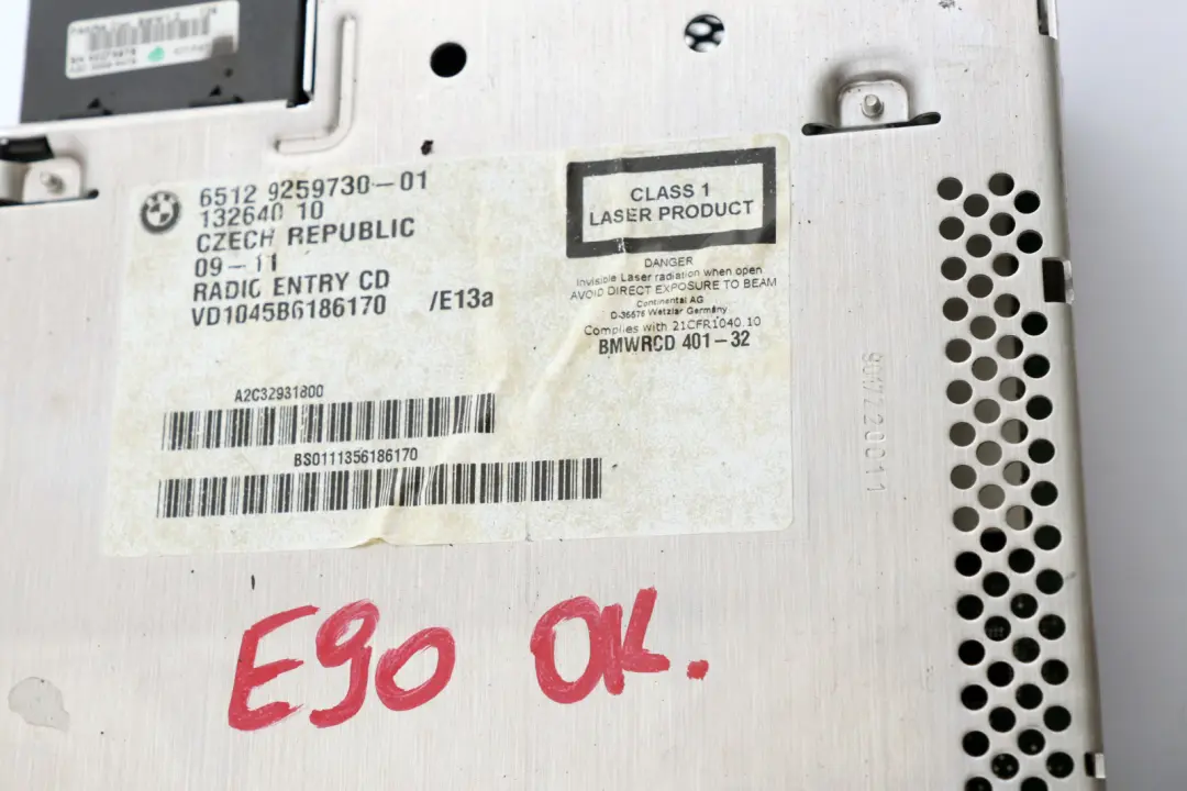 BMW X1 E81 E82 E84 E87 E89 E90 E91 E92 Radio Business CD - SKU 9259730 - Numero di parte 9259730