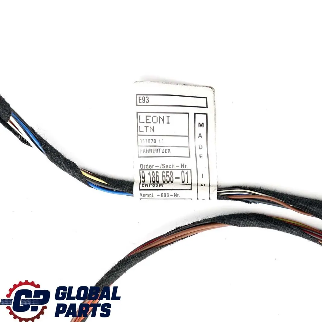 Driver Door Wiring Loom Cable Harness Set to BMW 3 Series E93 with Part number 9186658 BMW 3 Series E93 Driver Door Wiring Loom Cable Harness Set - SKU 9259817 - Part number 9186658