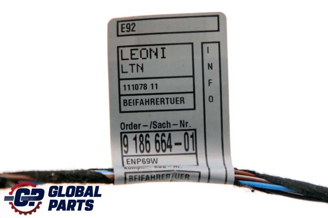Wiring Set Door Co-driver Passenger to BMW 3 Series E92 E92 LCI with Part number 9259823 BMW 3 Series E92 E92 LCI Wiring Set Door Co-driver Passenger - SKU 9259823 - Part number 9259823