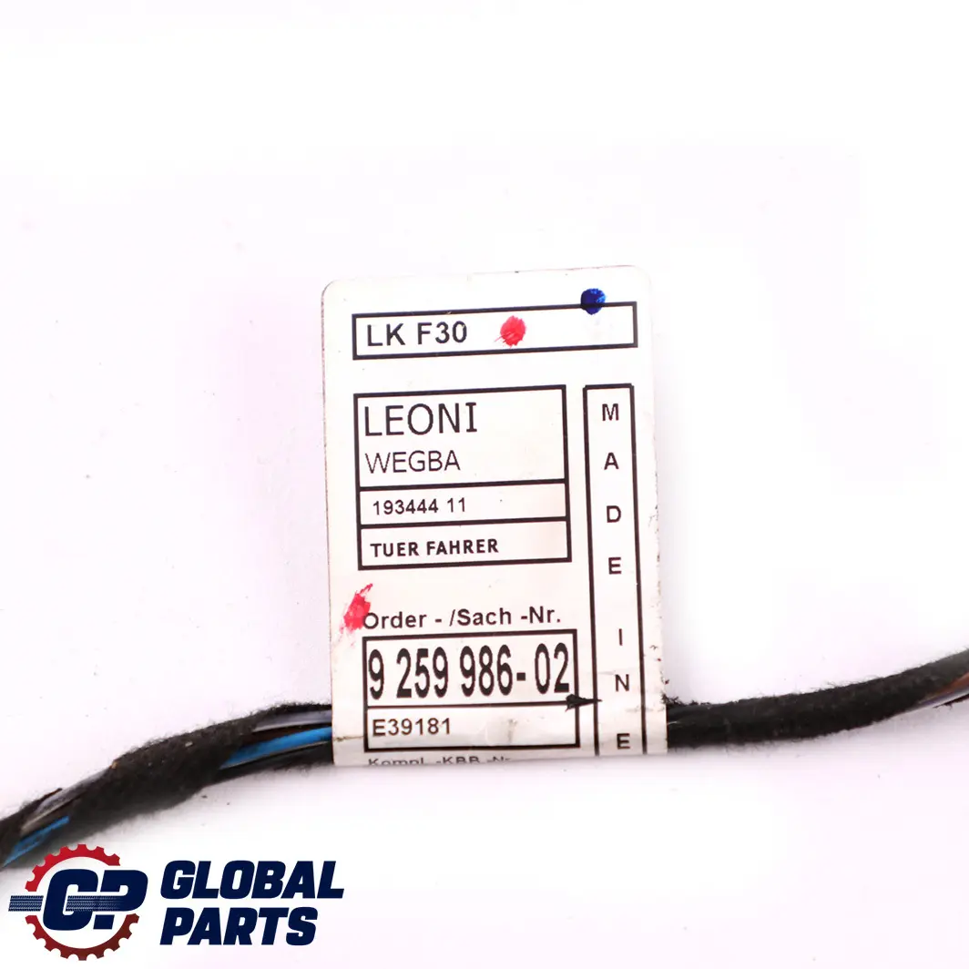 Front Right O/S Wiring Loom Harness Cables Set to BMW 3 Series F30 F31 with Part number 9259986 BMW 3 Series F30 F31 Front Right O/S Wiring Loom Harness Cables Set - SKU 9259986 - Part number 9259986