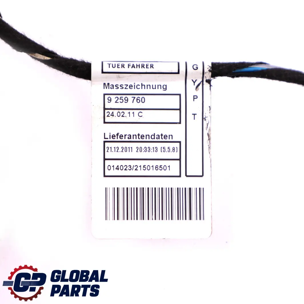 Front Right O/S Wiring Loom Harness Cables Set to BMW 3 Series F30 F31 with Part number 9259986 BMW 3 Series F30 F31 Front Right O/S Wiring Loom Harness Cables Set - SKU 9259986 - Part number 9259986