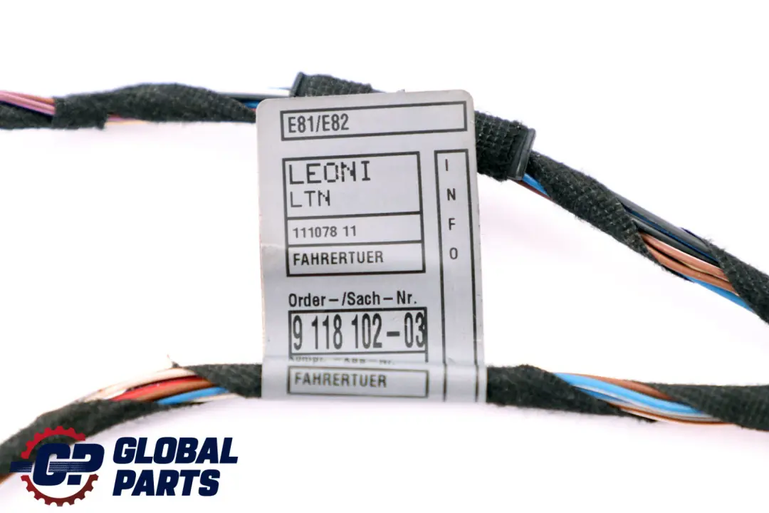 BMW 1 Series E81 E82 Cable Harness Loom Door Driver Side Wiring Set 9118102 - SKU 9260903 - Part number 9260903