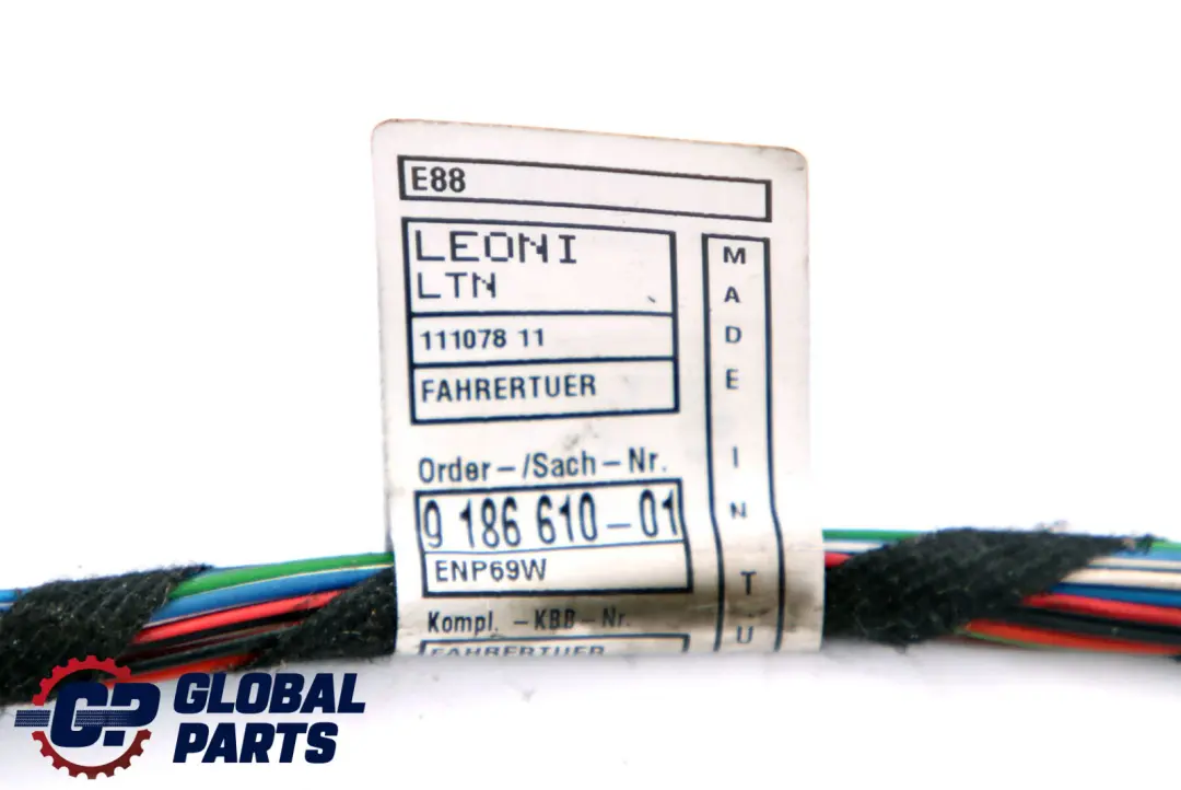 Mazo De cables Cableado Puerta Lado Conductor 9186610 para BMW E88 con número de pieza 9260907 BMW E88 Mazo De cables Cableado Puerta Lado Conductor 9186610 - SKU 9260907 - Número de pieza 9260907