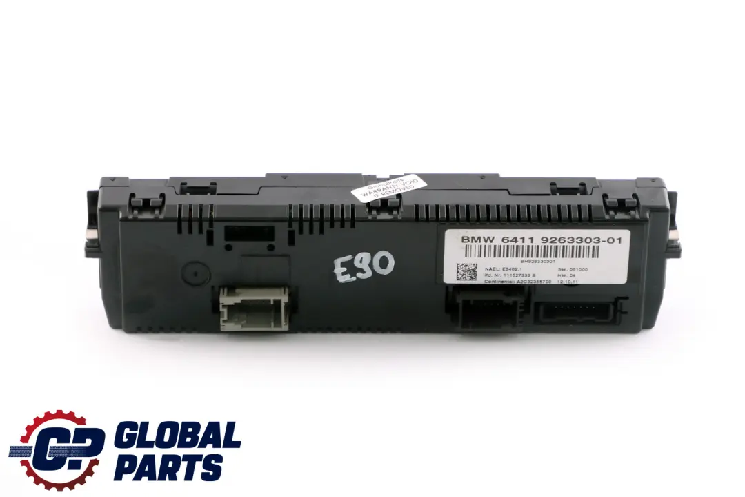 Air Conditioning Panel BMW E81 E87 E90 E91 E92 Automatic Switch Control - SKU 9263303 - Part number 9250394