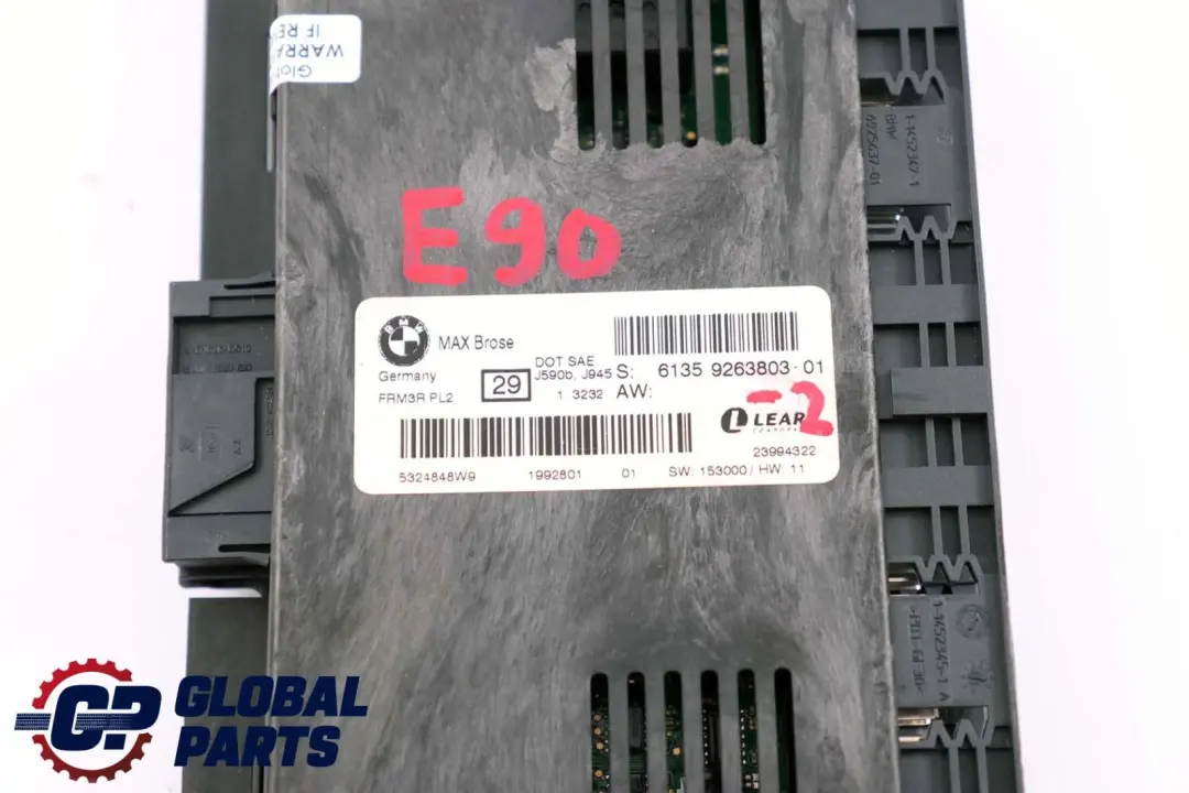 Moduł Sterownik Świateł FRM3R do BMW E90 o numerze 9263803 BMW E90 Moduł Sterownik Świateł FRM3R - SKU 9263803-2 - Numer Części 9263803