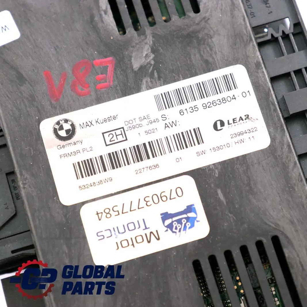 Lichtmodul Fussraummodul Steuergerät MAX Kuester FRM3R PL2 für BMW 1 E81 mit Teilenummer 9263804 BMW 1 E81 Lichtmodul Fussraummodul Steuergerät MAX Kuester FRM3R PL2 - SKU 9263804-1 - Teilenummer 9263804