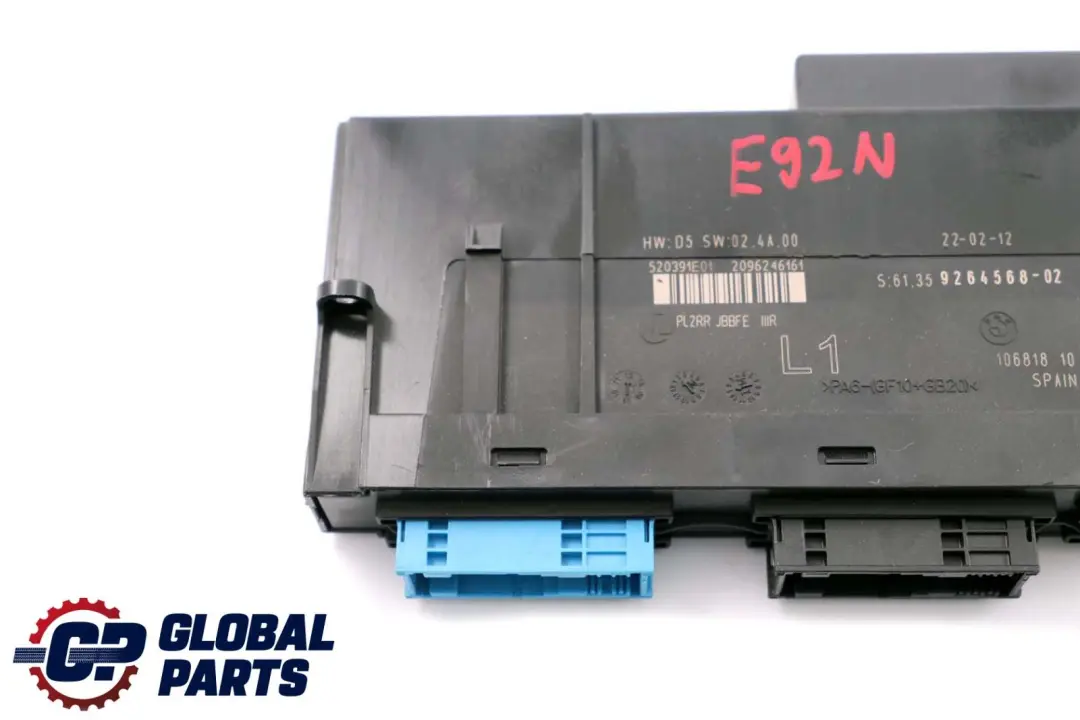 BMW E92 LCI Body Control Module Unit PL2RR JBBFE IIIR L1 - SKU 9264568 - Part number 9264568