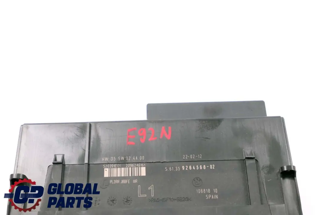 BMW E92 LCI Unità modulo di controllo corpo PL2RR JBBFE IIIR L1 - SKU 9264568 - Numero di parte 9264568