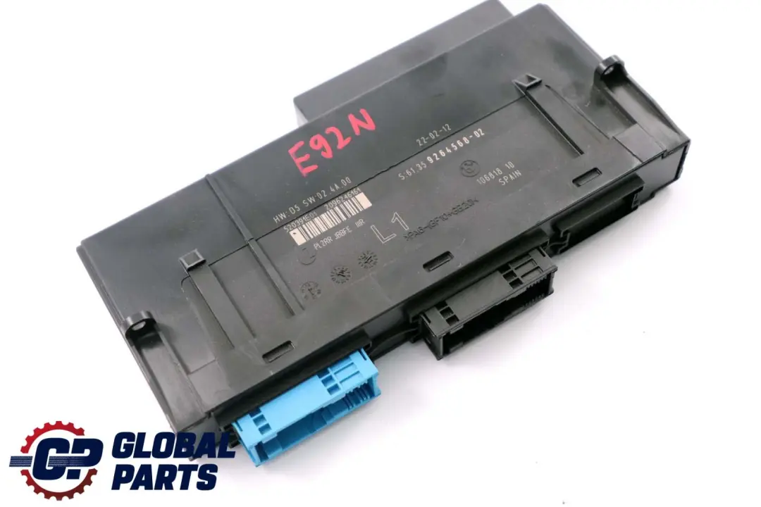 Body Control Module Unit PL2RR JBBFE IIIR L1 to BMW E92 LCI with Part number 9264568 BMW E92 LCI Body Control Module Unit PL2RR JBBFE IIIR L1 - SKU 9264568 - Part number 9264568
