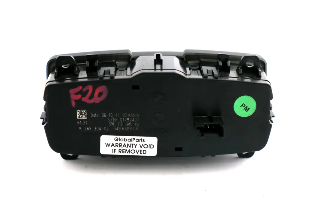  Interrupteur Phares BMW F20 F22 F30 Unité Contrôle L'Ajustement Lampes - SKU 9265304 - Numéro de pièce 6847513