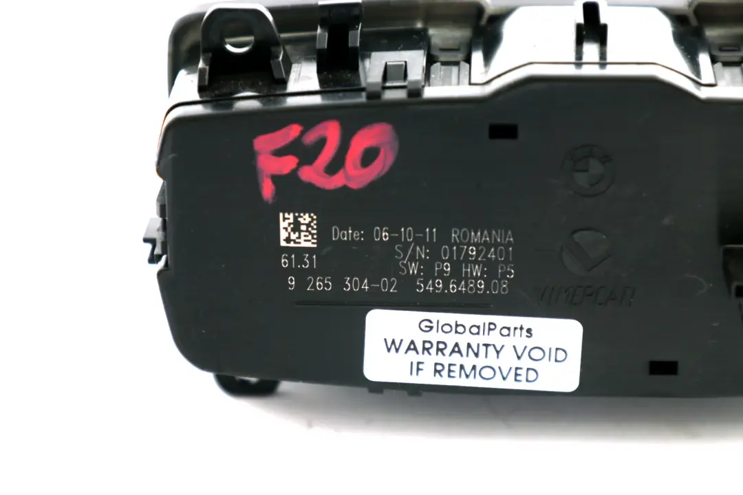  Interrupteur Phares BMW F20 F22 F30 Unité Contrôle L'Ajustement Lampes - SKU 9265304 - Numéro de pièce 6847513