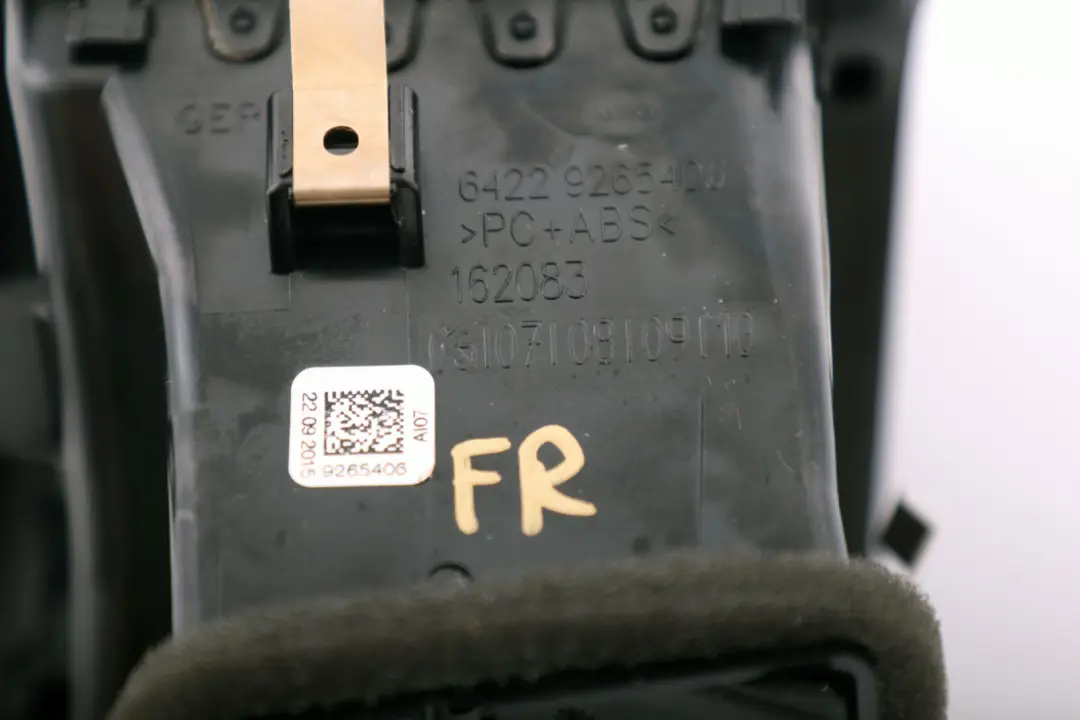 Right Centre Dashboard Dash Heater Air Vent O/S to BMW Mini F55 F56 F57 with Part number 9265406 BMW Mini F55 F56 F57 Right Centre Dashboard Dash Heater Air Vent O/S - SKU 9265406 - Part number 9265406