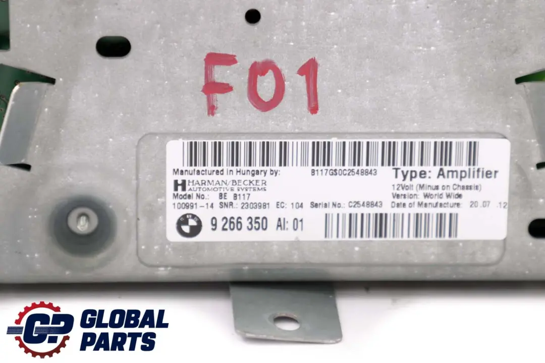 HiFi Anlage Verstärker Harman Becker für BMW F01 F02 mit Teilenummer 9266350 BMW F01 F02 HiFi Anlage Verstärker Harman Becker - SKU 9266350 - Teilenummer 9266350