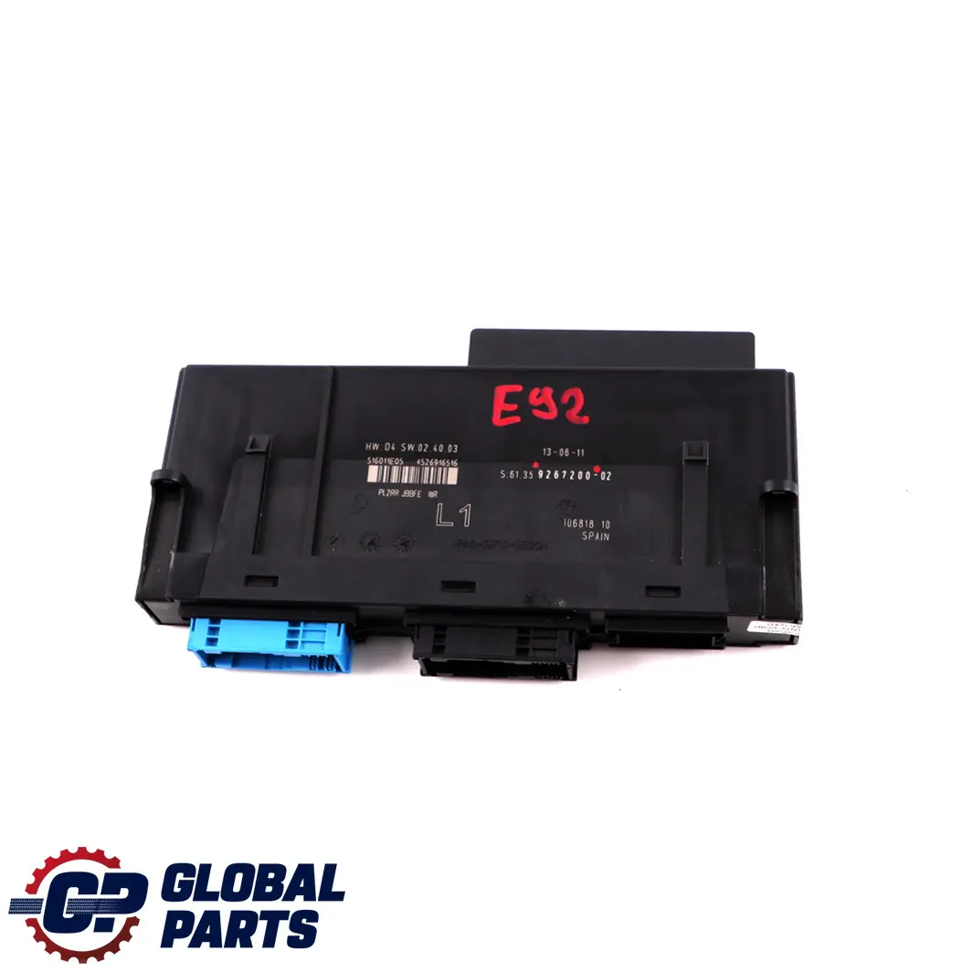 ECU Moduł Komfortu L1 PL2RR JBBFE do BMW E82 o numerze 9267200 BMW E82 ECU Moduł Komfortu L1 PL2RR JBBFE - SKU 9267200 - Numer Części 9267200