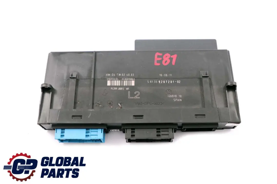 BMW 1 Series E81 Body Control Module L2 PL2RR JBBFE IIIR 6135 - SKU 9267201 - Part number 9267201