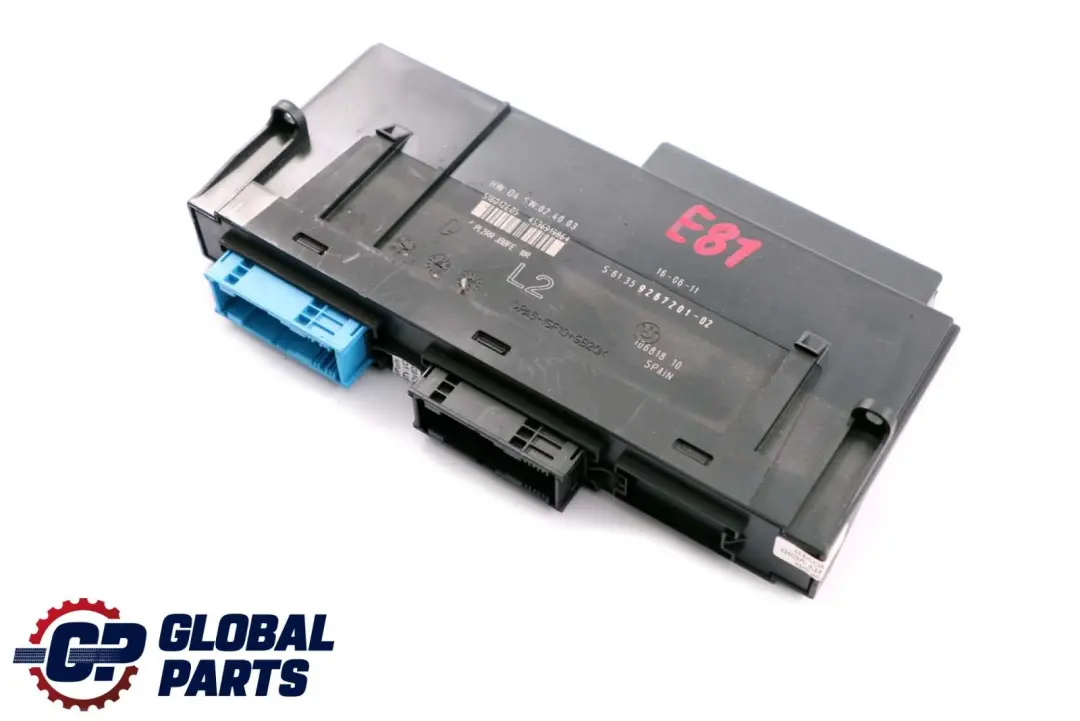 Modulo De control De carroceria L2 PL2RR JBBFE IIIR 6135 para BMW E81 con número de pieza 9267201 BMW E81 Modulo De control De carroceria L2 PL2RR JBBFE IIIR 6135 - SKU 9267201 - Número de pieza 9267201