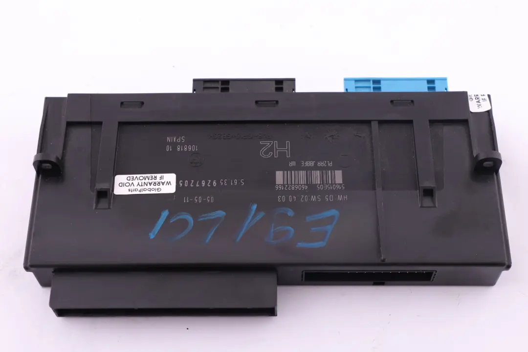BMW E91 LCI ECU Body Control Modul Anschlussdose H2 - SKU 9267205 - Teilenummer 9267205