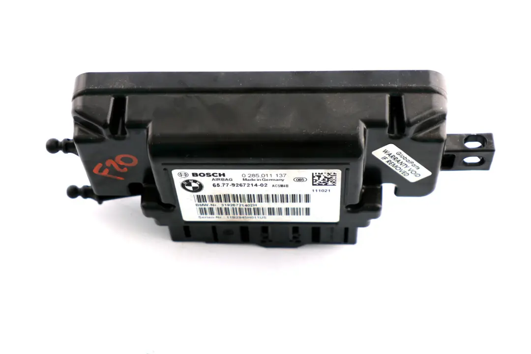BMW F20 F21 F22 F30 F31 F32 F33 F34 Airbag Control Unit Module ECU - SKU 9267214 - Part number 9267214