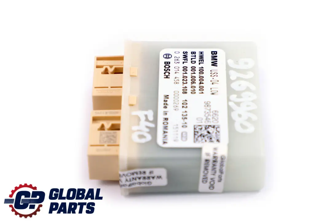 Parking Control Module Unit USS ECU LOW 9873546 to BMW F40 with Part number 9269960 BMW F40 Parking Control Module Unit USS ECU LOW 9873546 - SKU 9269960 - Part number 9269960